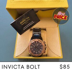 NEW LOW PRICE! 😳 INVICTA Bolt Men's Granite & Rose Gold Watch